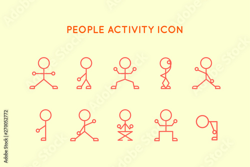 people activity icon set bundle