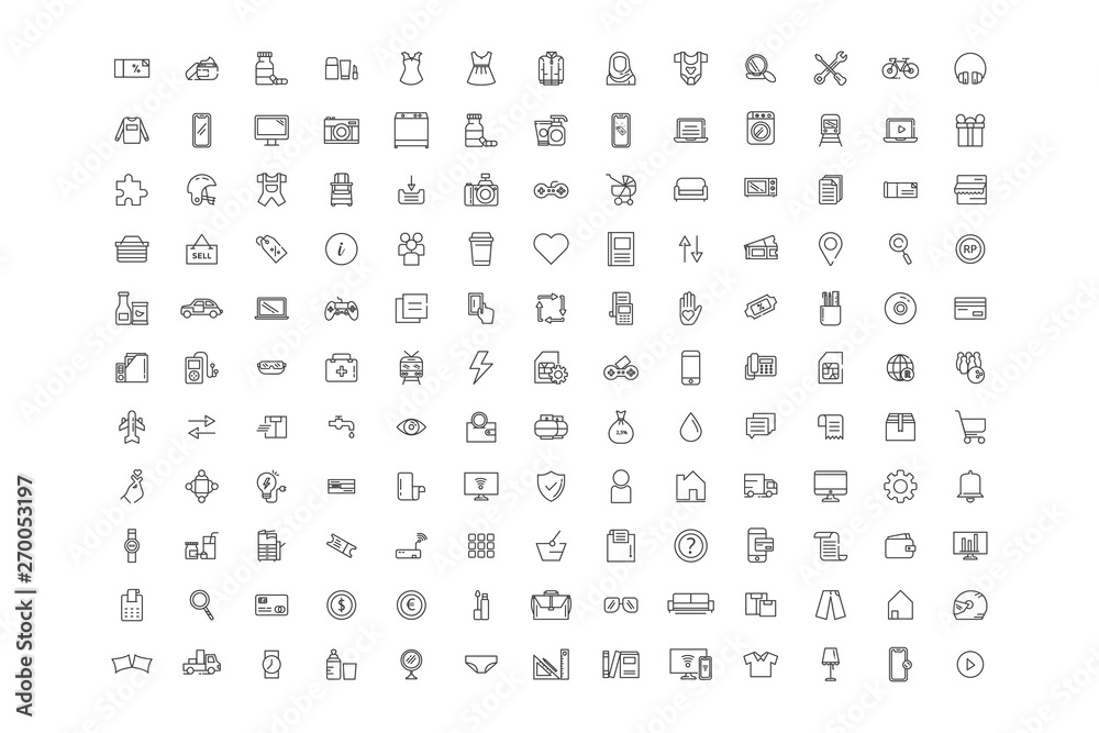 vector online market icon set bundle, shop icon set vector online market icon set bundle, shop icon set