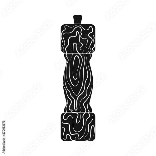 Isolated object of saltcellar  and seasoning symbol. Set of saltcellar  and wooden  stock vector illustration.