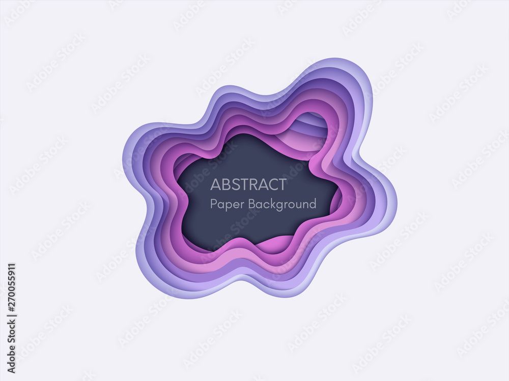 Abstract 3d background with papercut shapes. Paper design, vector creative trendy illustration.