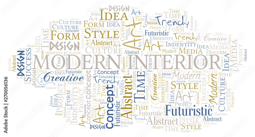 Obraz premium Modern Interior word cloud. Wordcloud made with text only.