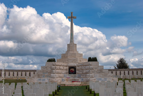 Vászonkép Tyne Cot Cemetery is located near Ypres in Belgium and is the largest British mi