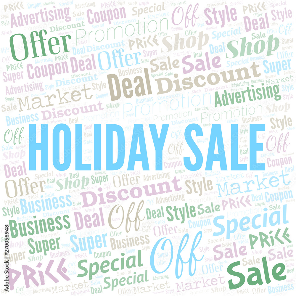 Fototapeta premium Holiday Sale Word Cloud. Wordcloud Made With Text.