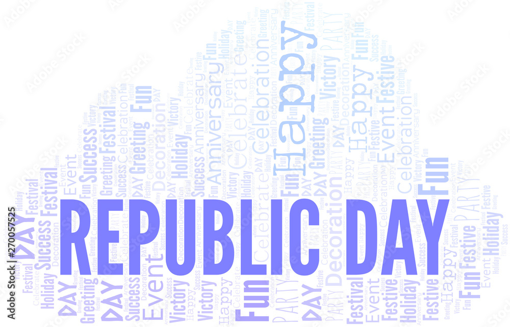 Obraz premium Republic Day Word Cloud. Wordcloud Made With Text.