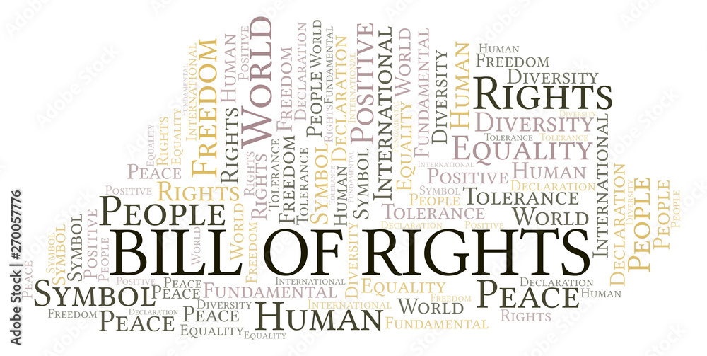 Bill Of Rights word cloud. Wordcloud made with text only.