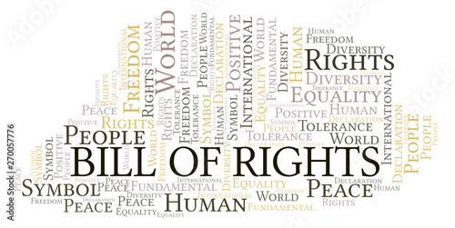 Bill Of Rights word cloud. Wordcloud made with text only.
