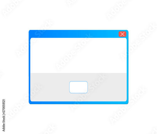 Vector Pop Up Window, Blank Frame Template Isolated on White Background, Technology Background.