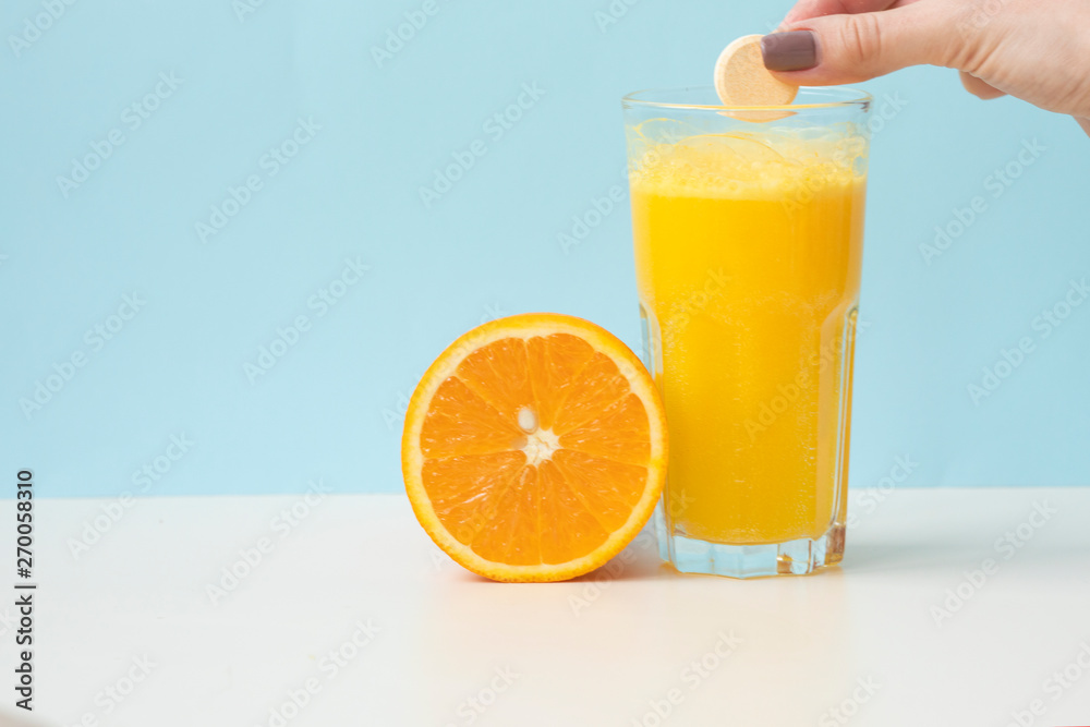 custom made wallpaper toronto digitalEffervescent vitamin C tablet bubbles in glass of water