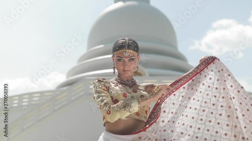 Woman in traditional indian saree