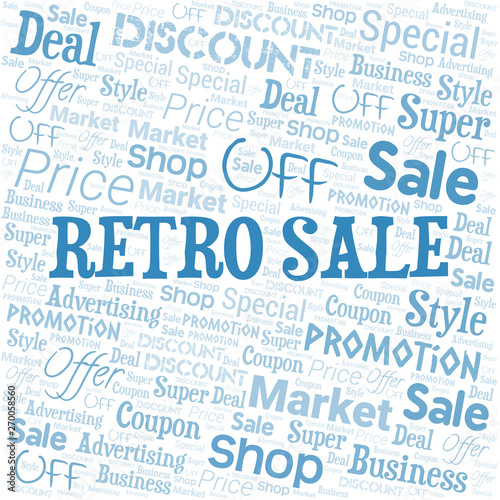 Retro Sale Word Cloud. Wordcloud Made With Text.