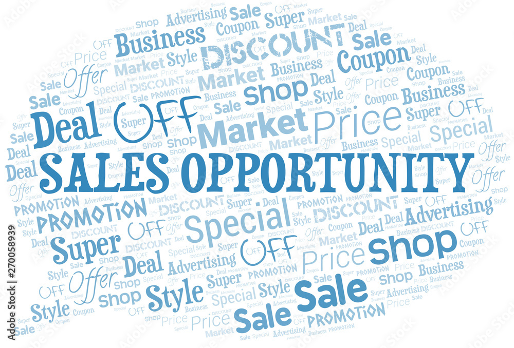 Sales Opportunity Word Cloud. Wordcloud Made With Text.