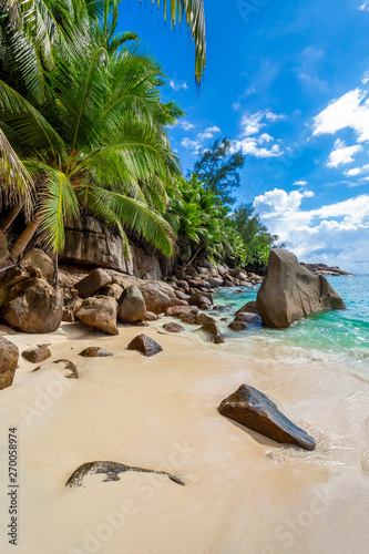 Paradise beach Seychelles islands photo