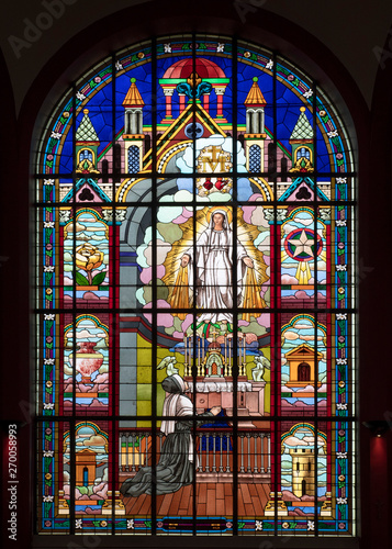 Stained glass window of the church of Chaville in France