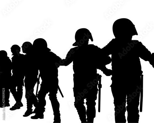 People of special police force on white background