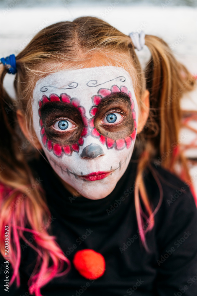 Child looking at camera , dressed in costume for Halloween party. Child looking at camera , dressed in costume for Halloween party.