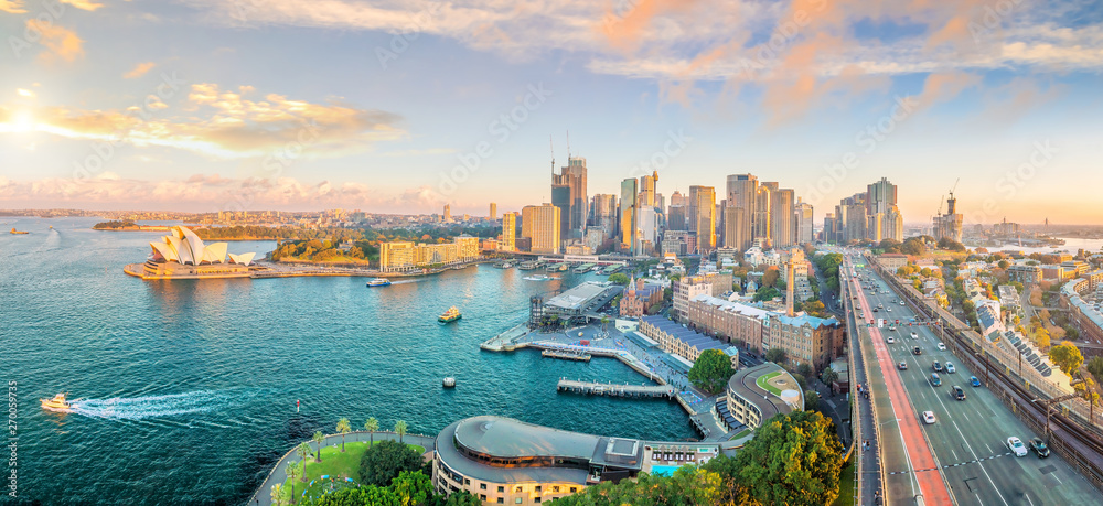 Naklejka premium Panoramę centrum Sydney w Australii