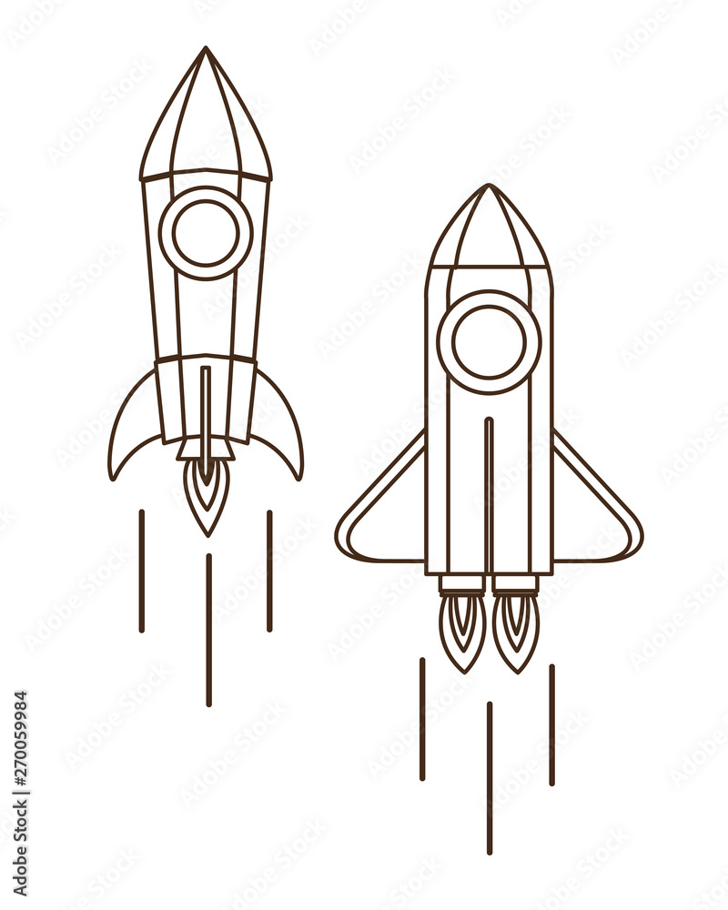 rockets taking off in white background rockets taking off in white background