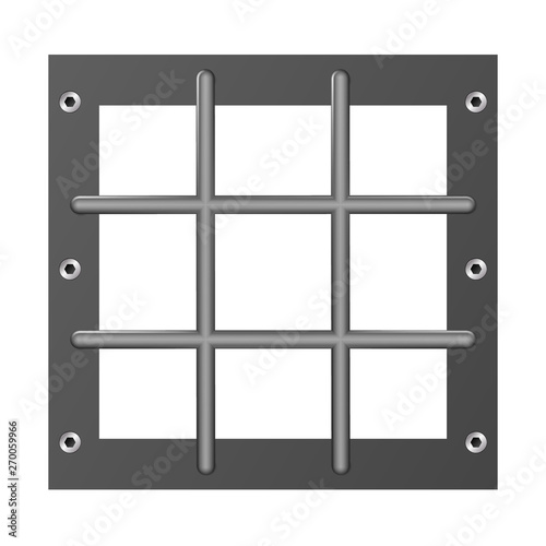 Prison bar metal realistic detailed isolated on transparent background. Design jail. Iron cells. Vector detailed illustration. Detention centre. Isolated way, restriction of freedom concept