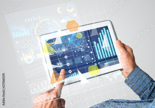 Concept of global connection and interaction interface on notebook display