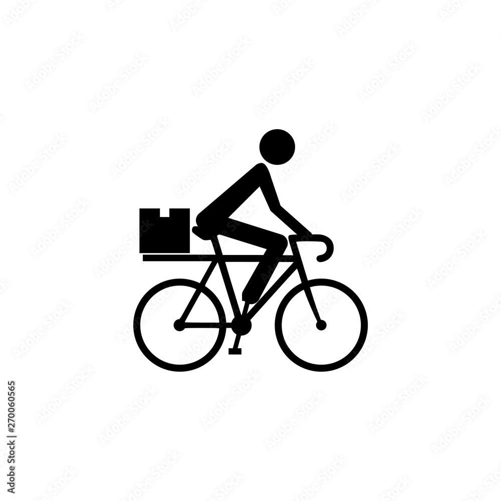 Delivery by bike icon, logo, sign Delivery by bike icon, logo, sign