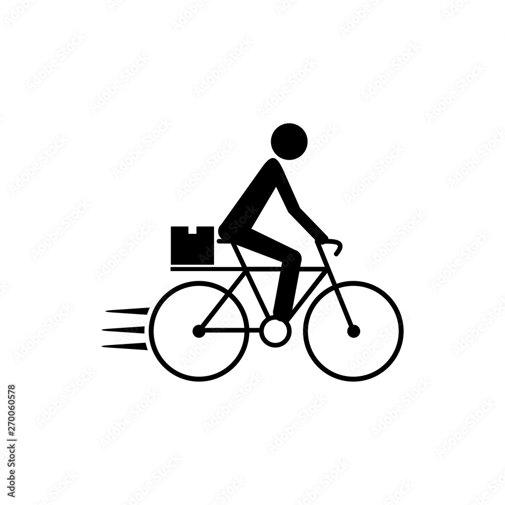 Delivery by bike icon, logo, sign Delivery by bike icon, logo, sign