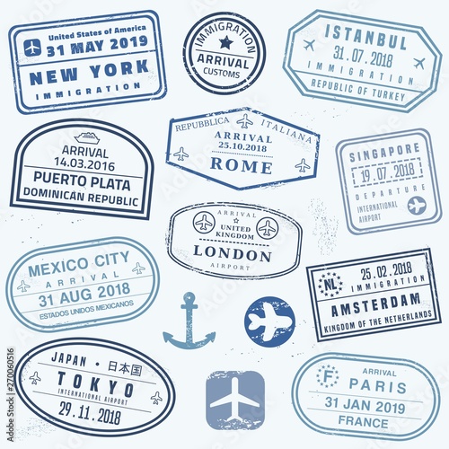 Novelty passport stamps