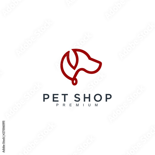 pets dog design vector template Linear style. Animals Veterinary clinic Logotype concept vector logo template