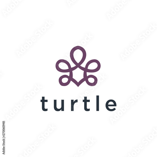 Line art of beautiful turtle for design element. Vector illustration