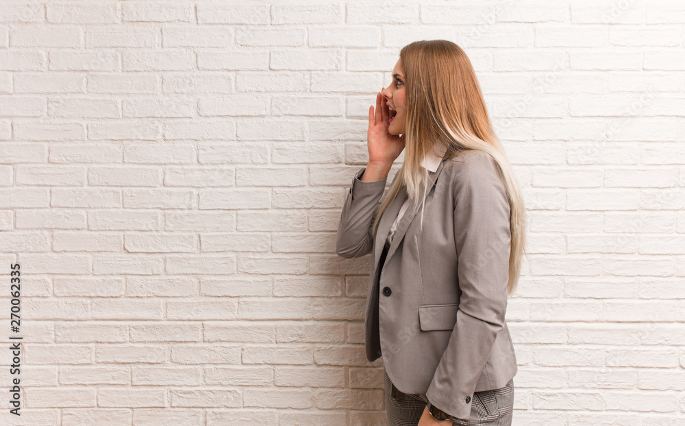 Young russian business woman very scared and afraid Young russian business woman very scared and afraid