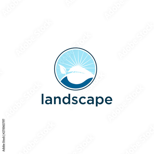 nature landscape, the design elements vector logo template