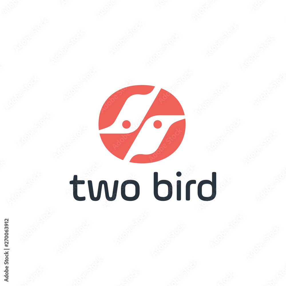 Obraz premium two Bird Abstract Logo design vector design