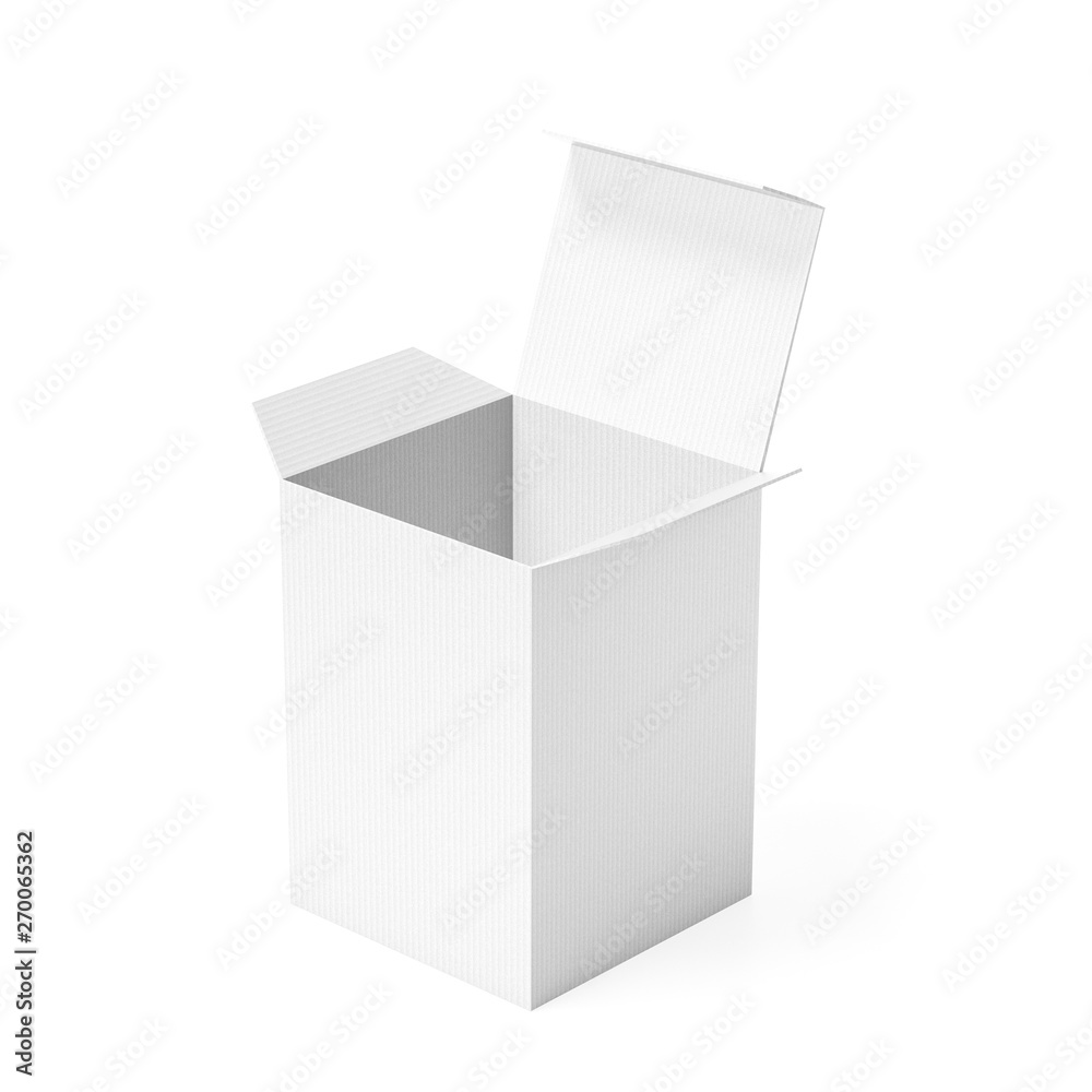 White paper box. 3d rendering illustration isolated White paper box. 3d rendering illustration isolated