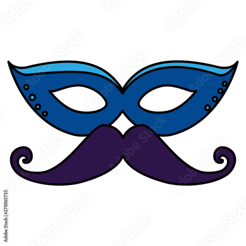 carnival mask with mustache icon
