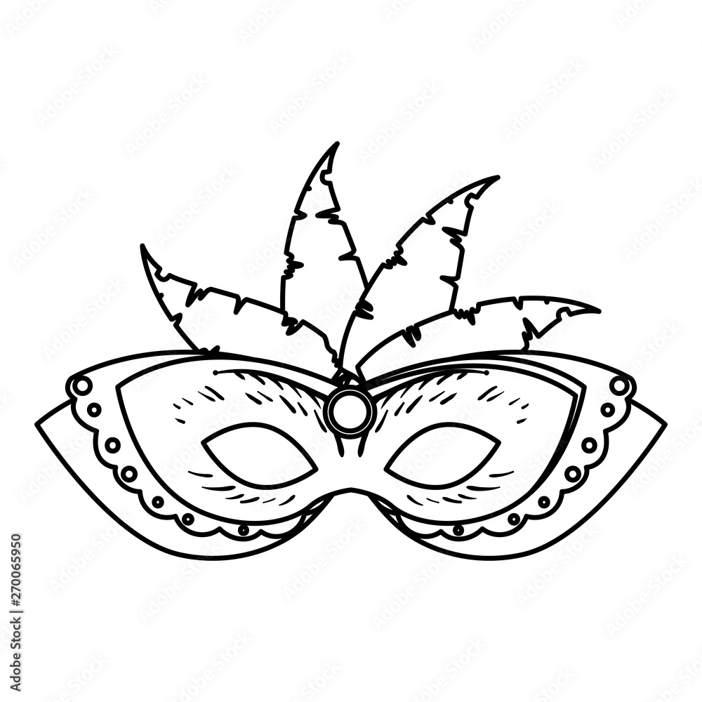 carnival mask with feathers vector illustration carnival mask with feathers vector illustration