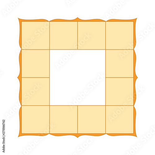 Vedic astrology birth chart template in southern indian style. Jyothish calculator form. Hindu astrological horoscope maps. Lagna diagram in the shape of a yantra.