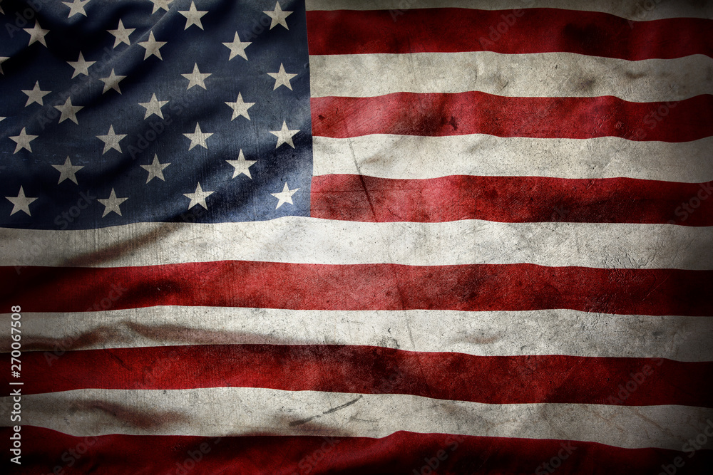 Grunge American flag - obrazy, fototapety, plakaty 