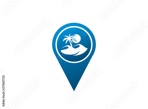 Free Download desert logo palm and sand and sun vector design illustration in the shape - GFXLoad