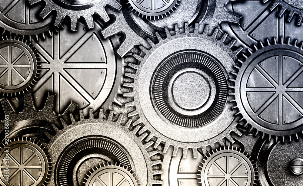 metallic gears background metallic gears background
