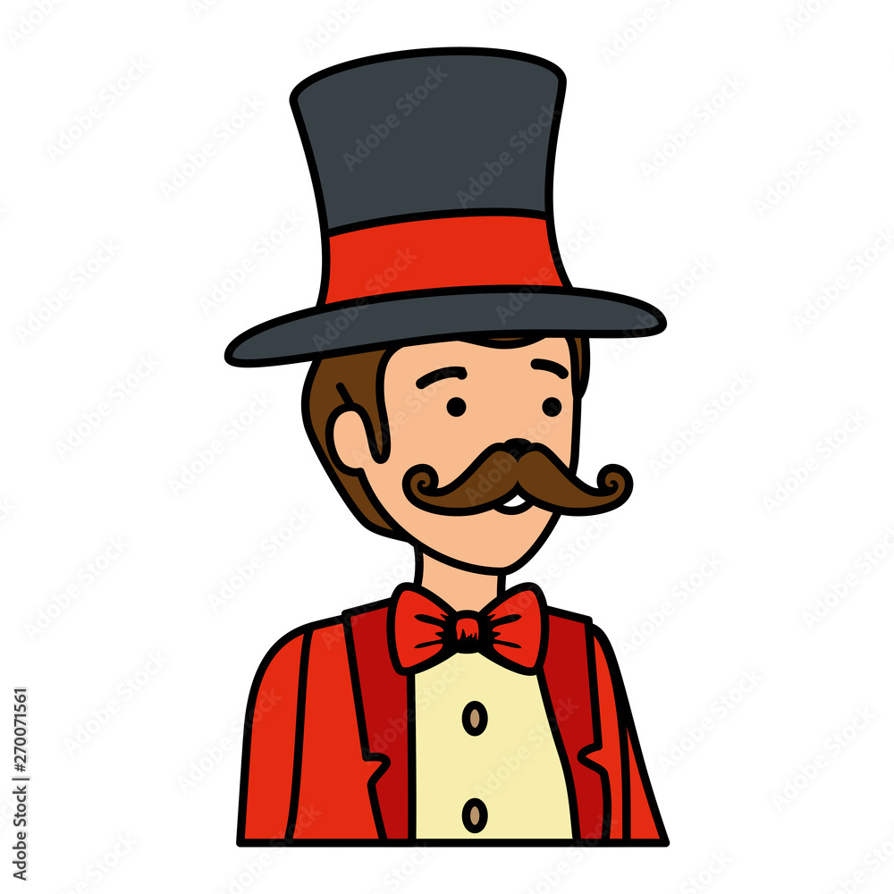 circus magician with hat vector illustration