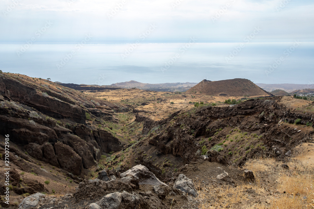 Caldera in andscape at Pico do Fogo, vulcano on Cabo Verde.