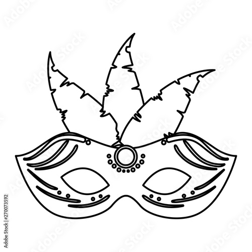 carnival mask with feathers vector illustration