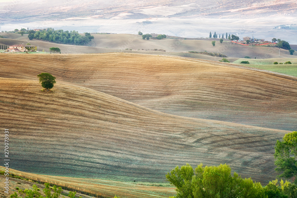 Typical landscape of Tuscany with hills
