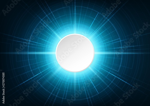 Hi-tech Digital Light on Blue Background,future and technology Concept design, free space for text in put.Vector,illustration.