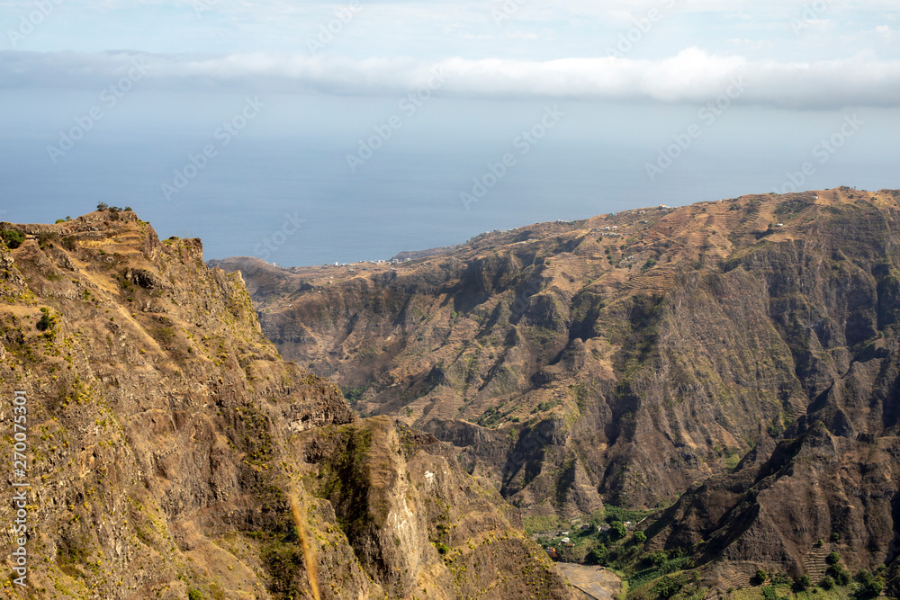 Beautiful views of the mountains of the island of Santo Antao, Cape Verde.