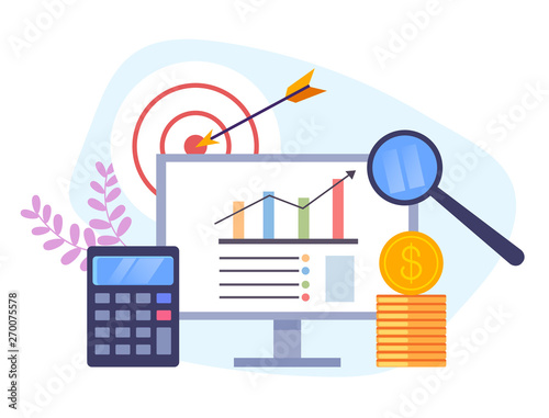 Banking management concept. Vector flat cartoon graphic design banner poster illustration