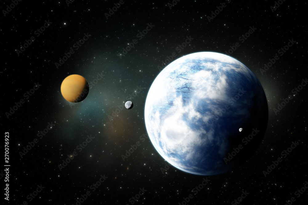 Rocky planets, Exoplanets or Extrasolar planets from deep outer space.