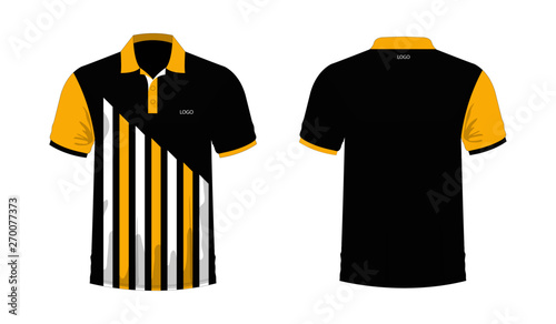 T-shirt Polo yellow and black template for design on white background. Vector illustration eps 10.