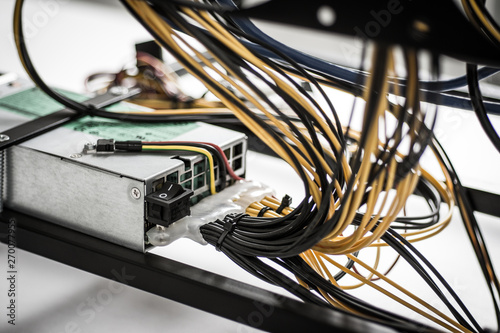 Bild auf Leinwand Server GPU Power Supply for Cryptocurrency Mining Rig