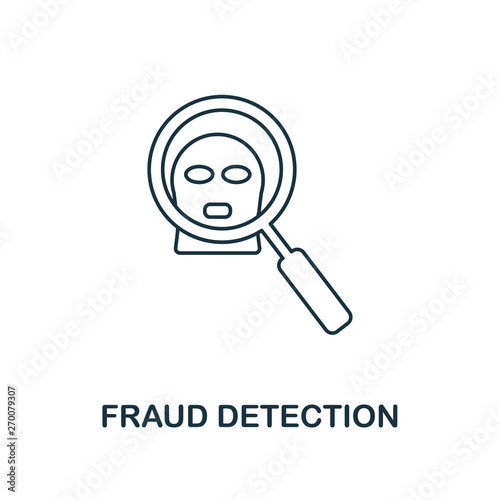 Fraud Detection icon outline style. Thin line design from fintech icons collection. Pixel perfect fraud detection icon for web design, apps, software, print usage