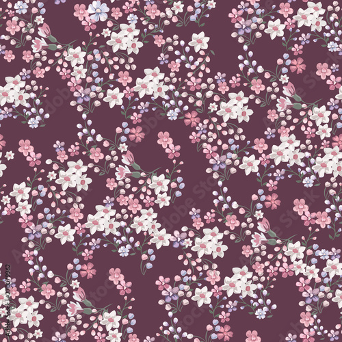 Seamless vintage floral pattern for gift wrap and fabric design
